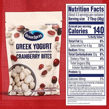 Ocean Spray Greek Yogurt Covered Craisins, Greek Yogurt Flavored, Covered Cranberries, Dried Fruit, 5 Oz Pouch (Pack of 12) - Image 4