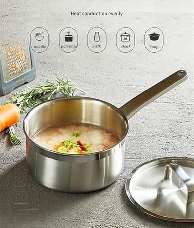 1.5 Quart Stainless Steel Saucepan With Pour Spout, Saucepan With Lid, Mini Milk Pan With Spout - Perfect For Boiling Milk, Sauce, Gravies, Pasta, Noodles (2qt) - Image 6