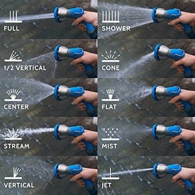 INNAV8 Garden Hose Nozzle Sprayer Heavy Duty - Features 10 Spray Patterns, THUMB CONTROL On Off Valve for Easy Water Control - HIGH Pressure Nozzle for Hose Outdoor - Image 5
