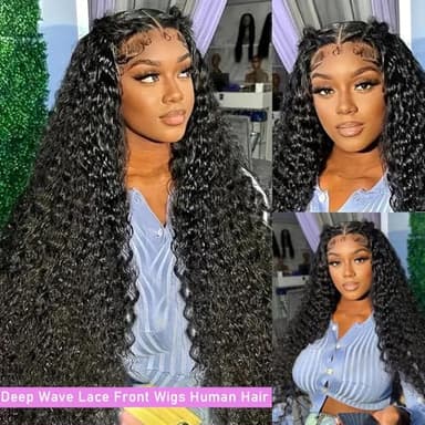 soHygge 30 Inch Deep Wave Lace Front Wigs Human Hair 13x6 HD Lace Front Wigs Human Hair Pre Plucked Deep Curly Wig 200% Density Frontal Glueless Wigs Human Hair for Women - Image 4