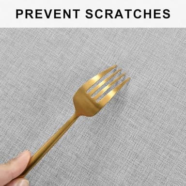 Hiasan Linen Tablecloth 40 Inch Round - Wrinkle and Stain Resistant Washable Polyester Fabric Table Cloth for Dining Room Kitchen Party, Light Grey - Image 5