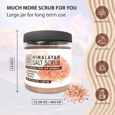 Dead Sea Collection Himalayan Salt Scrub – Exfoliating Body Scrub for Women – Moisturizing and Nourishing Skin – with Pure Oils and Dead Sea Minerals (23.28 Oz) - Image 6