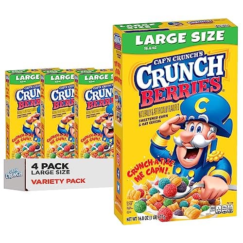 Cap'n Crunch Cereal, Crunch Berries, 16.8oz Boxes (4 Pack) - Image 1