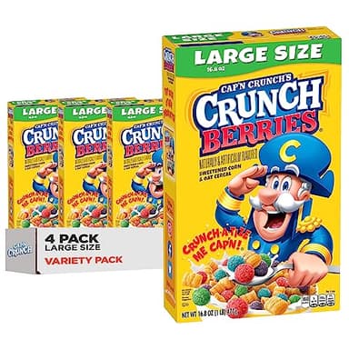 Cap'n Crunch Cereal, Crunch Berries, 16.8oz Boxes (4 Pack) - Image 1