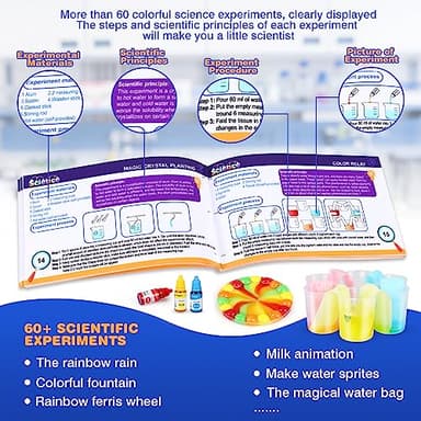 Science Kit for Kids,80 Science Lab Experiments,Scientist Costume Role Play STEM Educational Learning Scientific Tools,Birthday Gifts and Toys for 6 7 8 9 Years Old Boys Girls Kids - Image 5