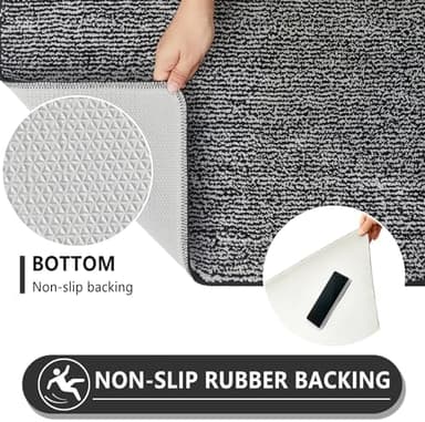 REFETONE Indoor Doormat, Front Door Mat 32"x40" Absorbent Rubber Backing Non Slip Back Door Mats, Washable Low-Profile Inside Floor Mat Door Rugs for Entryway, Resist Dirt Mud Mat for Dogs, Black - Image 7
