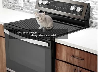 Stove Top Cover for Electric Stove - Silicone Stove Mat for Glass Top, Glass Cooktop Protector, Drying Mats For Kitchen,Oven Covers for Electric Stove (Black,28 x 20) - Image 3