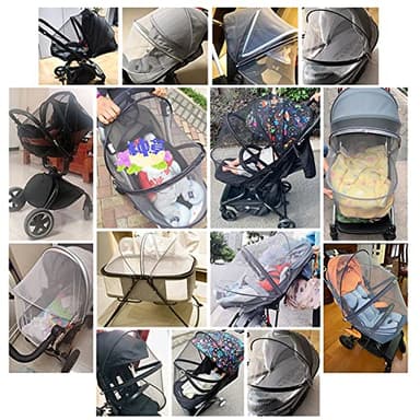 Orzbow Universal Mosquito Net for Stroller, Baby Stroller Bug Net with Two-Way Zippers and Storage Bag, Breathable & Foldable Mosquito Cover for Car Seats, Bassinets, Cradle, Portable Mini Crib, Black - Image 8