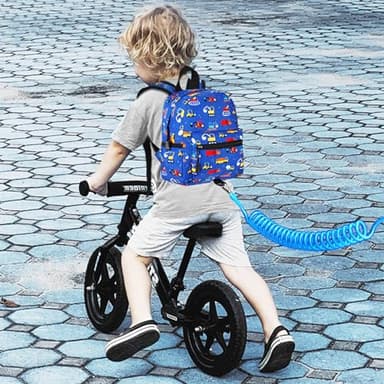 Accmor Toddler Backpack Leash with Anti Lost Wrist Link, Cute Mini Child Walking Harnesses Keep Kids Close Back Pack Rope Tether Rein for Baby Boys (Blue/Excavator) - Image 6