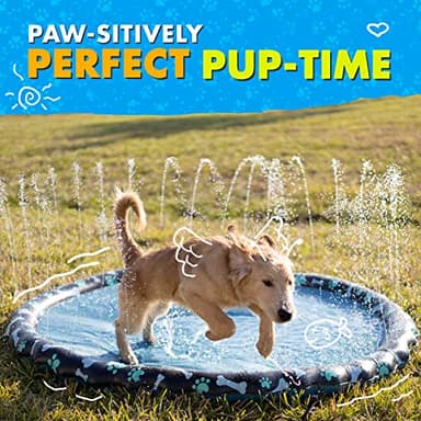 SplashEZ Non Slip Splash Pad for Kids & Dogs, 69’’ Extra Large Splash Pad Sprinkler for Kids, Dog Water Summer Toys - Great Outdoor Toys for Toddlers 1-3 & Children Ages 4-8, Baby Pool for Backyard - Image 5