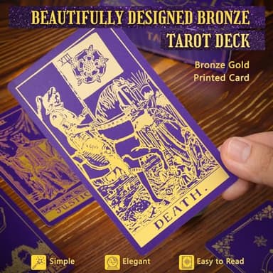 Hihealer 78 Tarot Cards Deck with Guide Book and Linen Carry Bag, Classic Original Tarot Cards for Beginners to Experts, Witchy Gifts for Women - Image 2