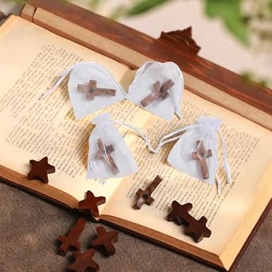 Handmade 3Pcs Pocket Cross My Heart with Organza Bags - Stress Relief Fidget Toy for Christian, Pocket Prayer Cross, Religious Easter Day First Communion Gifts, Fathers Day Gifts - Image 6