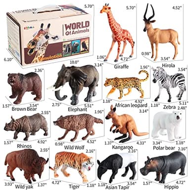EnAuRoL 31 Pcs Safari Animals Figures Including 24 Realistic Jungle Playset Toys Zoo Animals for Toddlers 3+ Years Old Ideal Gift for Boys and Girls - Image 2