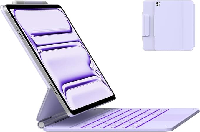 typecase Keyboard Case for iPad Pro 13-inch (M5 2025 / M4 2024), Magic Keyboard with 11 Colors Backlight, Keyboard Case with Pencil Holder, Multi-Touch Trackpad, Easy-Set Magnetic Stand, Light Purple - Image 1