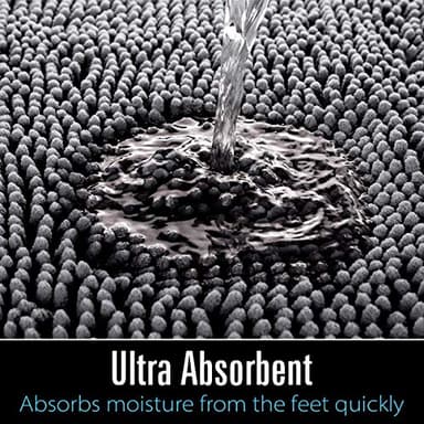 LOCHAS Luxury Bathroom Rug Shaggy Bath Mat 24 x 36 Inch, Washable Non Slip Bath Rugs for Bathroom Shower, Soft Plush Chenille Absorbent Carpets Mats, Gray - Image 5