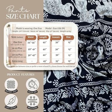 B BANGKOK PANTS Harem Pants Women Hippie Clothes Boho Pants with Pocket (Black Elephant, One Size) - Image 5