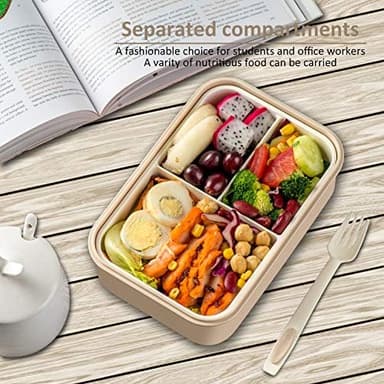 LOVINA Bento Box for Adults and Kids - 1400ML Portable, Lightweight, Easy to Carry Meal Holder with Spoon & Fork, Durable, Leak-Proof, BPA-Free and Food-Safe Materials - Image 5
