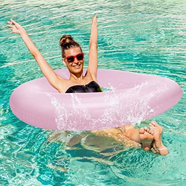 HeySplash Pool Floats, Adult Size Heart Inflatable Pool Floatie for Bachelorette Party, Swim Tube Rings, River Lake Beach Floaty, Wedding Bride Valentine Decor, Fun Toy Raft Lounge, Pink - Image 6