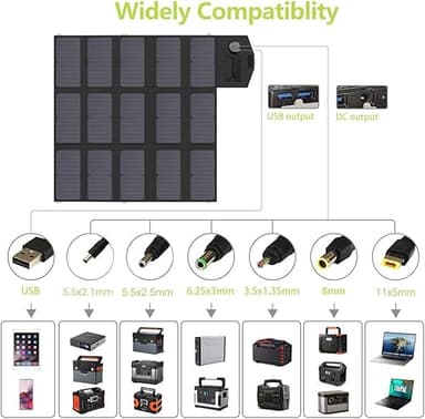 ALLPOWERS Solar Charger 100W Solar Panel Foldable Portable with Dual 5v USB18v DC for Laptop, Tablet, Notebook, 12v Car, Boat, RV Battery, Camping, Hiking, Travel - Image 3
