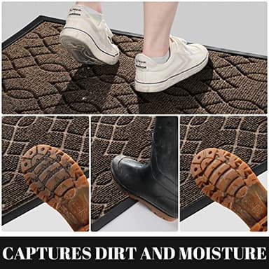 Yimobra Front Door Mats Outside Entrance, 36x24 All-Season Waterproof Welcome Matt Outdoor, All-Weather Non-Slip Doormat, Non Slip Porch Patio Indoor Entrance Mat, Brown - Image 6