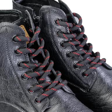 LyloLyla Black Red Heavy Duty Work Boot Laces, Strong Round Shoelaces for Hiking, Trainers, Walking, Safety Shoes, Thick Replacement Strings 48" (120cm)-2 Pairs - Image 2