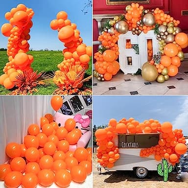 NISOCY Orange Balloon Arch Kit, 102PCS 18In 12In 10In 5In Burnt Orange Latex Balloon Different Sizes for Fall-Themed Parties, Birthday Celebrations, Thanksgiving, and Wedding Decorations - Image 7