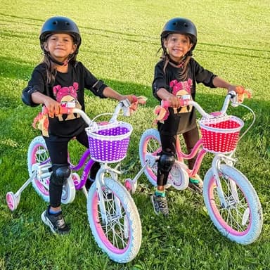 RoyalBaby Stargirl Kids Girls Bike Bicycle with Basket Training Wheels Kickstand 16 Inch Pink - Image 15