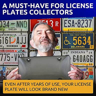 Unbreakable License Plate Covers | Front & Rear Shield Fastening for Car Frames | Premium 6"x12" Auto & Truck Accessories - Image 5