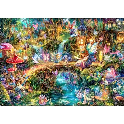 Blueforest - Fantasy Elf World - 1000 Piece Jigsaw Puzzle for Adults Challenging Funny Family Puzzle Perfect for Game Nights Finished Puzzle Size is 27.55 x 19.68 inches - Image 1