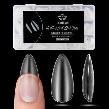 Modelones Medium Almond Nail Tips, 510Pcs Fake Nails Gel Tips Pre-shaped Full Matte Cover False Acrylic Extensions No Filed Stronger Press on Manicure 15 Sizes - Image 1