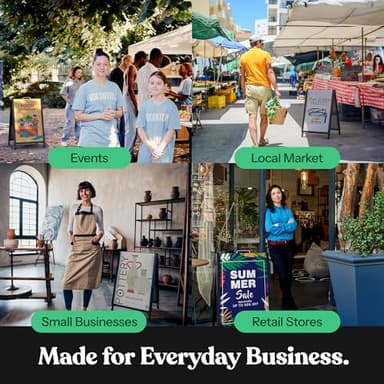 T-SIGN A-Frame Sign for Outdoors, Sidewalk Menu Board 24 X 36 Inch Folding Slide-in Board - Heavy Duty Portable Sandwich Board, Metal Double Sided 2 Corrugated Plastic Poster Boards for Restaurants - Image 3