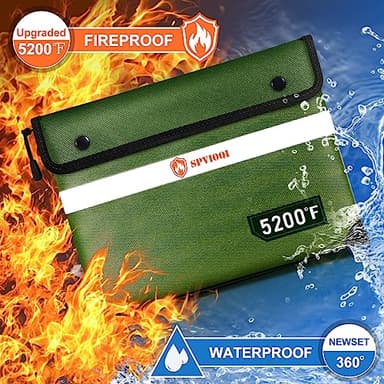Upgraded 5200°F Fireproof Document Bag - Heat Insulated, Fireproof Safe Pouch with Zipper, 8 Layers of Functional Materials, Fireproof Money Bag for Cash/Documents/Valuables, Water Resistant Fire Bag - Image 7