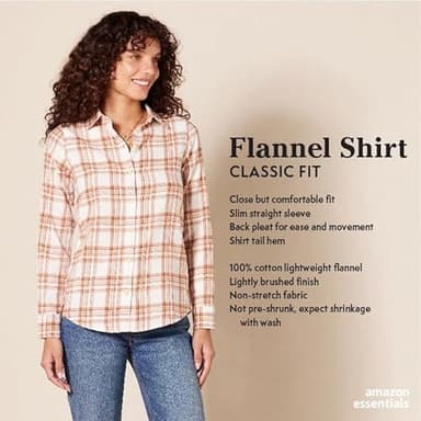 Amazon Essentials Women's Regular-Fit Long-Sleeve Lightweight Plaid Flannel Shirt, Black Pink Chelsea Tartan, XX-Large - Image 2