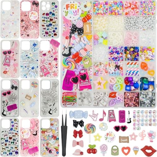 DoDoBeads 2250 Pcs Junk Case Charms Kit, Charms for Junk Cases, Phone Case Charms, Junk Case Kit with Big Charms, Bow Charms, Nail Charms, Letter Beads, Pink Charms,Junk Beads Charms - Image 1