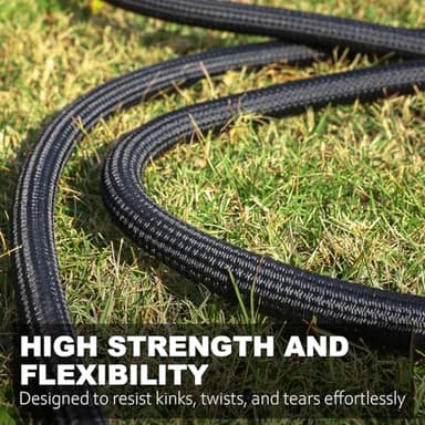 Relxitl Garden Hose, Flexible Water Hose, Ultra Lightweight Non-Expanding hose with 10 Function Sprayer, Leak proof, Pressure Resistant for Yard, Outdoor (Black, 50FT) - Image 4