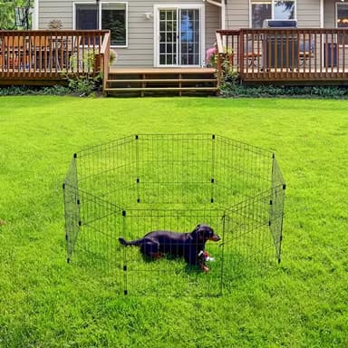 IRIS USA 24" 8-Panel Metal Pet Dog Puppy Playpen, Indoor/Outdoor Dog Fence, 58 x 58 x 24, Foldable, Customizable, Black - Image 7