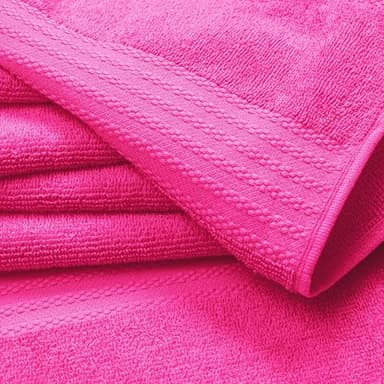 GLAMBURG Premium Cotton 4 Pack Bath Towel Set - 100% Pure Cotton - 4 Bath Towels 27x54 - Ideal for Everyday use - Ultra Soft & Highly Absorbent - Hot Pink - Image 2