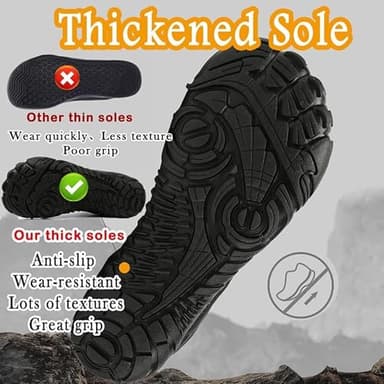 Barefoot Shoes Men Women Minimalist Shoes Zero Drop Workout Cross-Trainer Hiking Water Wide Toe Box Grounded Footwear Weightlifting Walking Black - Image 8