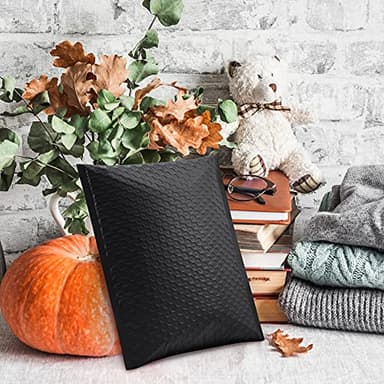 UCGOU Bubble Mailers 8.5x12 Inch Black 25 Pack Usable Size 8.5x11 Poly Padded Envelopes #2 Medium Mailing Opaque Packaging Postal Self Seal Waterproof Boutique Shipping Bags for Clothes Makeup - Image 8