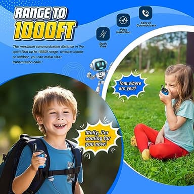 Kids Walkie Talkies Toys for Boys: comedyfun Mini Robots Walkies Talkies 2 Pack Birthday Gifts for 3 4 5 6 7 8 Year Old Boys Toys Age 4 5 6 7 8 Camping Outdoor Games - Image 2