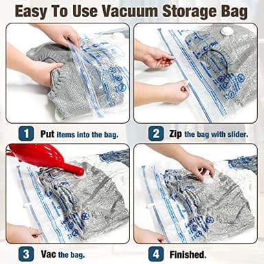 HIBAG Vacuum Storage Seal Bags, 10 Jumbo Space Saver Vacuum Sealer Bags for Clothes, Comforters, Blankets, Bedding (10J) - Image 3