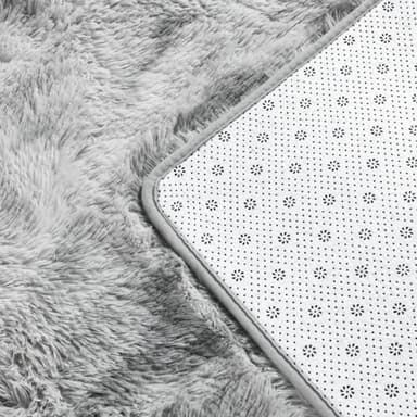 Deerhoo Large Shag Area Rugs 5 x 8, Tie-Dyed Plush Fuzzy Rugs for Living Room, Ultra Soft Fluffy Furry Rug for Bedroom, Indoor Carpet Nursery Rugs for Kids Room Home Decor, Light Grey - Image 6