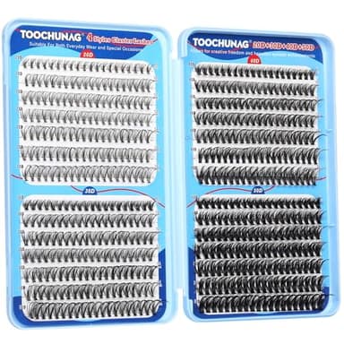 TOOCHUNAG 560pcs Wispy Lash Clusters Natural Individual Lashes Cluster Eyelash Extensions 8-16mm Fluffy Eyelash Clusters D Curly DIY Eye Lashes Extension (20/30/40/50D) - Image 6