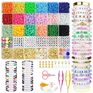 OHOME Stocking Stuffers for Kids - 5300 Clay Beads Bracelet Making Kit,Arts and Crafts for Kids Ages 8-12,Christmas Gifts Crafts Games Toys for 3-10 Year Old Birthday,Travel Essential - Image 7