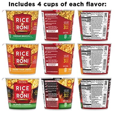 Rice-a-Roni Cheesy Cups, 3-Flavor Variety Pack, 2.25 Oz (Pack of 12) - Image 3