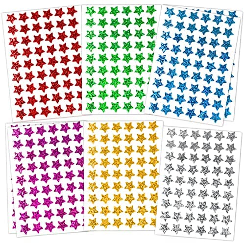 1620 Pack, 6 Colors, Holographic Small Star Stickers for Kids Reward, Behavior Chart, School Classroom Student Teacher Supplies, 0.6" Diameter - Image 1