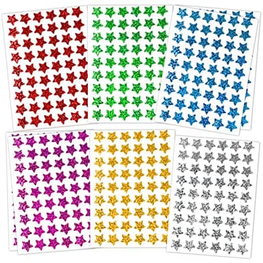 1620 Pack, 6 Colors, Holographic Small Star Stickers for Kids Reward, Behavior Chart, School Classroom Student Teacher Supplies, 0.6" Diameter - Image 1