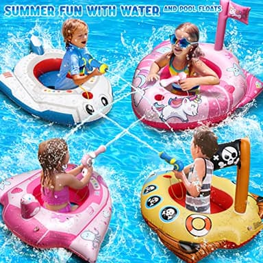HopeRock Unicorn Pool Floats for Toddlers and Kids, with Water Gun, Pool Toys for 3-8 Years Old Girls, Inflatable Swimming Pool Toys - Image 2