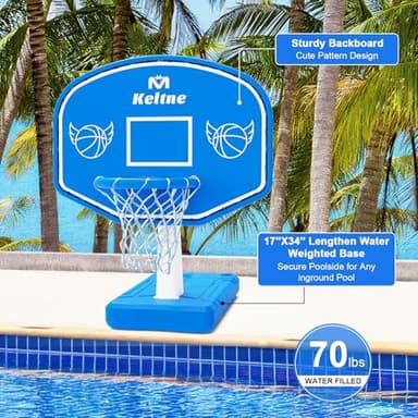 Dahivs LED Pool Basketball Hoop, Solar Powered Poolside Basketball Hoop for Pool with Colorful Lights, Oversized Water Basketball Hoops with 2 Balls/Pump, Light Up Pool Games for Adults Teens. - Image 7