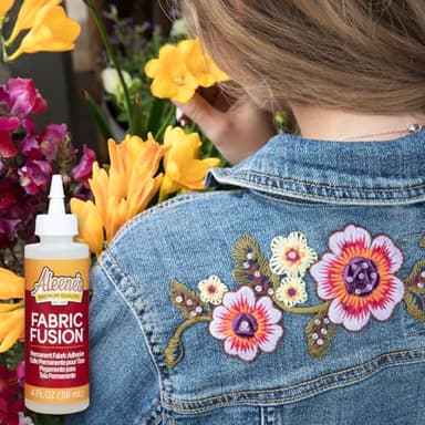 Aleene's Fabric Fusion Glue 4 oz 3-Pack, Permanent and Washable Adhesive, No-Sew Fabric Glue for Clothing, Denim, Polyester, Cotton, Flannel Materials, Dries Flexible - Image 6